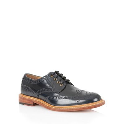 Navy hi shine leather 'Edward' mens shoes